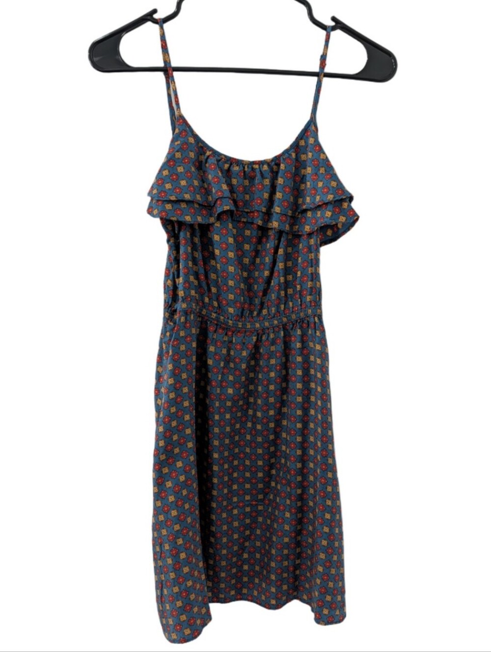 Jack Wills Blue Print Ruffle Sun Dress